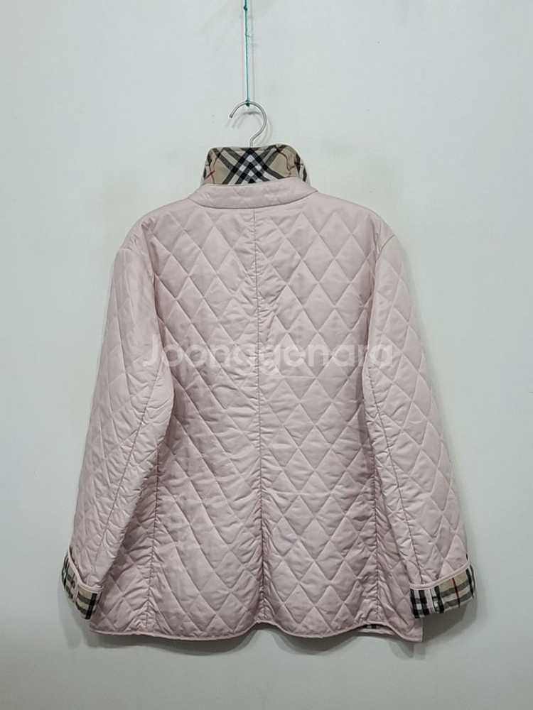 (XL) 버버리 퀼팅자켓 핑크 안감노바체크 누빔 영국판--8