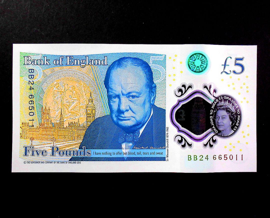 영국 2015년 5파운드 지폐(unc) 이미지