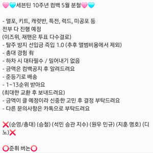 세븐틴 10주년 5월컴백 분철