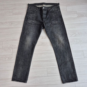 [38x32] RRL 셀비지 데님팬츠 블랙 슬림내로우