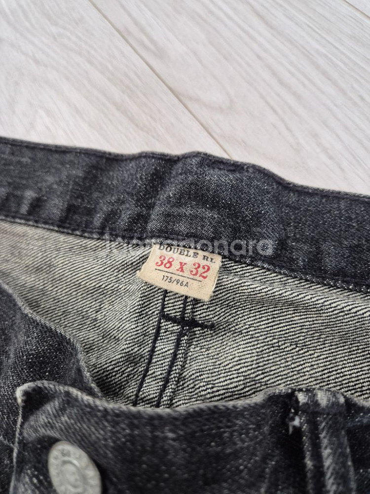 [38x32] RRL 셀비지 데님팬츠 블랙 슬림내로우--5