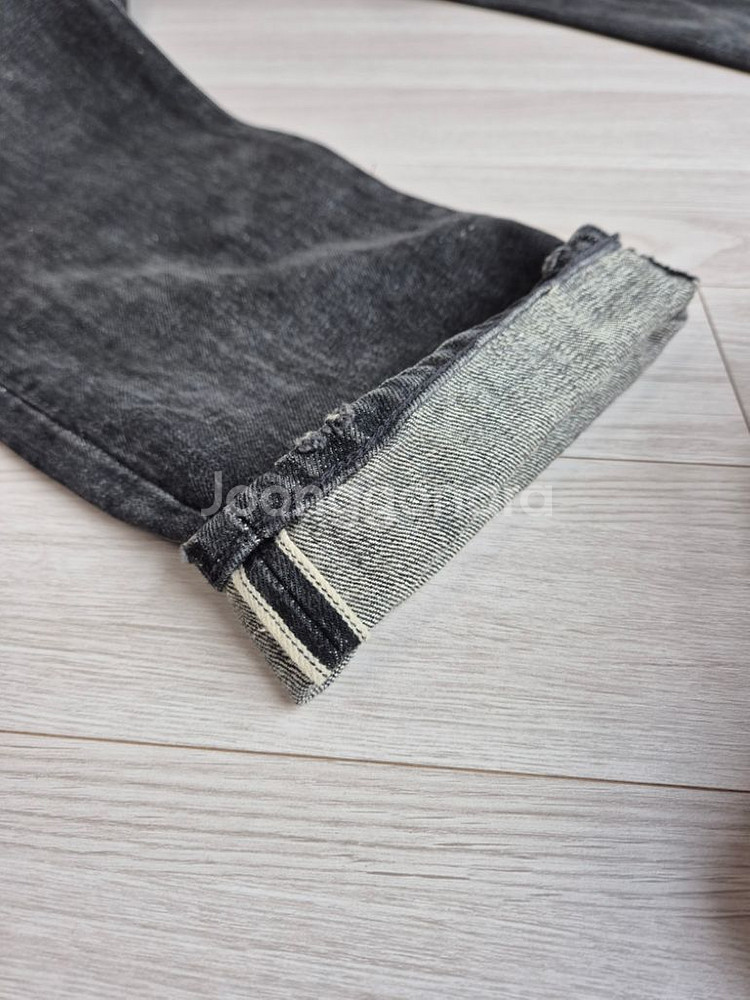 [38x32] RRL 셀비지 데님팬츠 블랙 슬림내로우--6