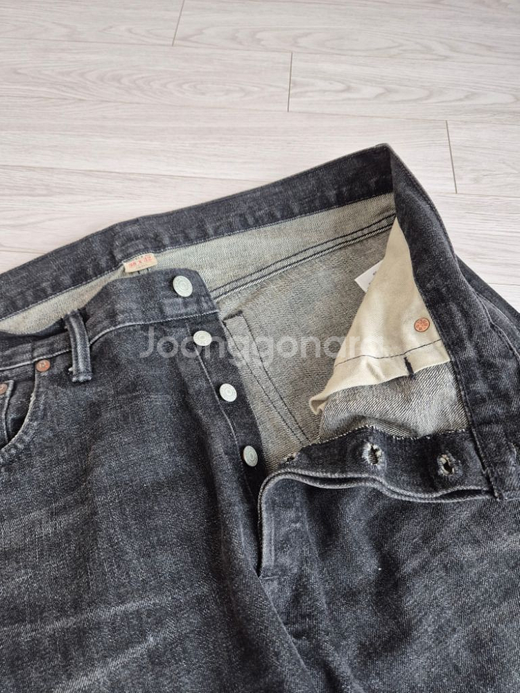 [38x32] RRL 셀비지 데님팬츠 블랙 슬림내로우--8