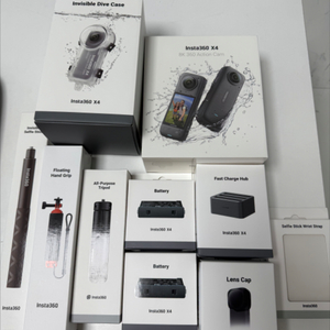 인스타360x4+다이브번들+배터리팩+삼각대