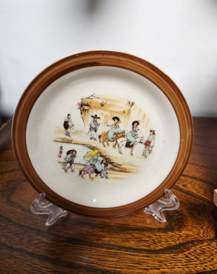 엔틱 근대사 신윤복 그림 접시 2개 일괄 이미지