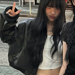 레더 블루종 자켓 가죽 자켓
