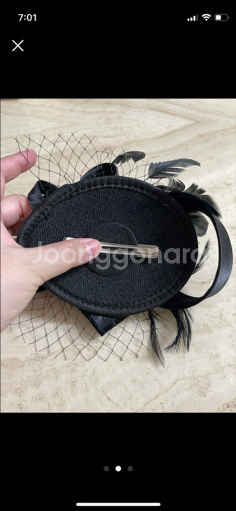 블랙 개화기 복고풍 모자장식 새제품--1