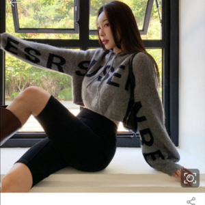 소마 벌룬 오버핏 크롭 니트 후드티