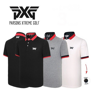 PXG 골프웨어 남성 카라배색 로고나염 반팔 카라티