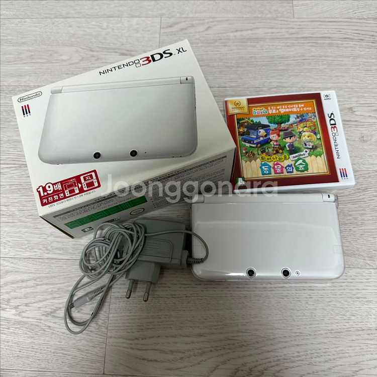 닌텐도 3ds xl 한글판 화이트 풀박스+튀동숲칩--0
