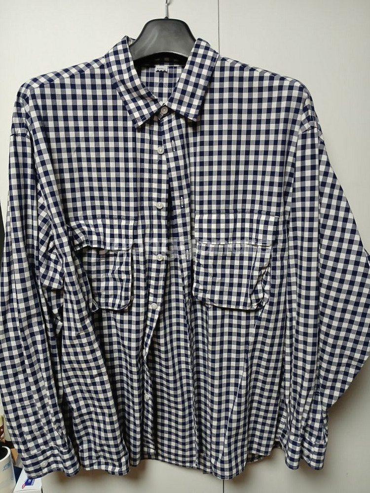 소프터 깅엄 체크 네이비 XL--0