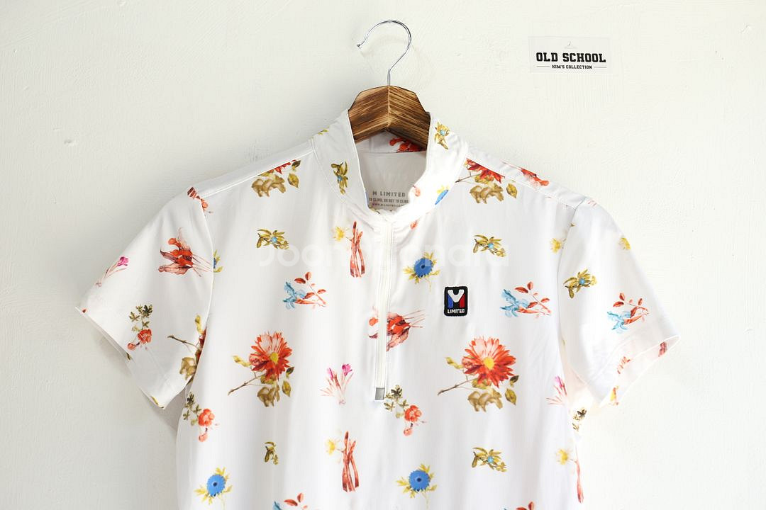 밀레 플라워 프린트 반팔티셔츠 90사이즈--1