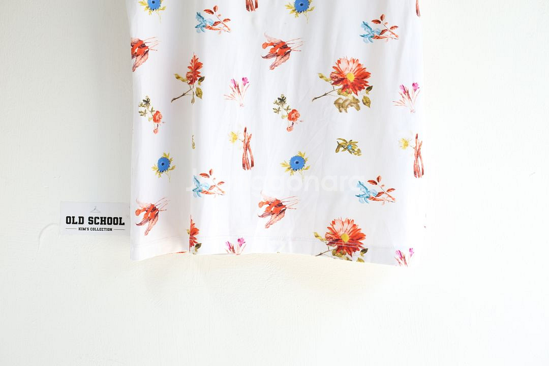 밀레 플라워 프린트 반팔티셔츠 90사이즈--2