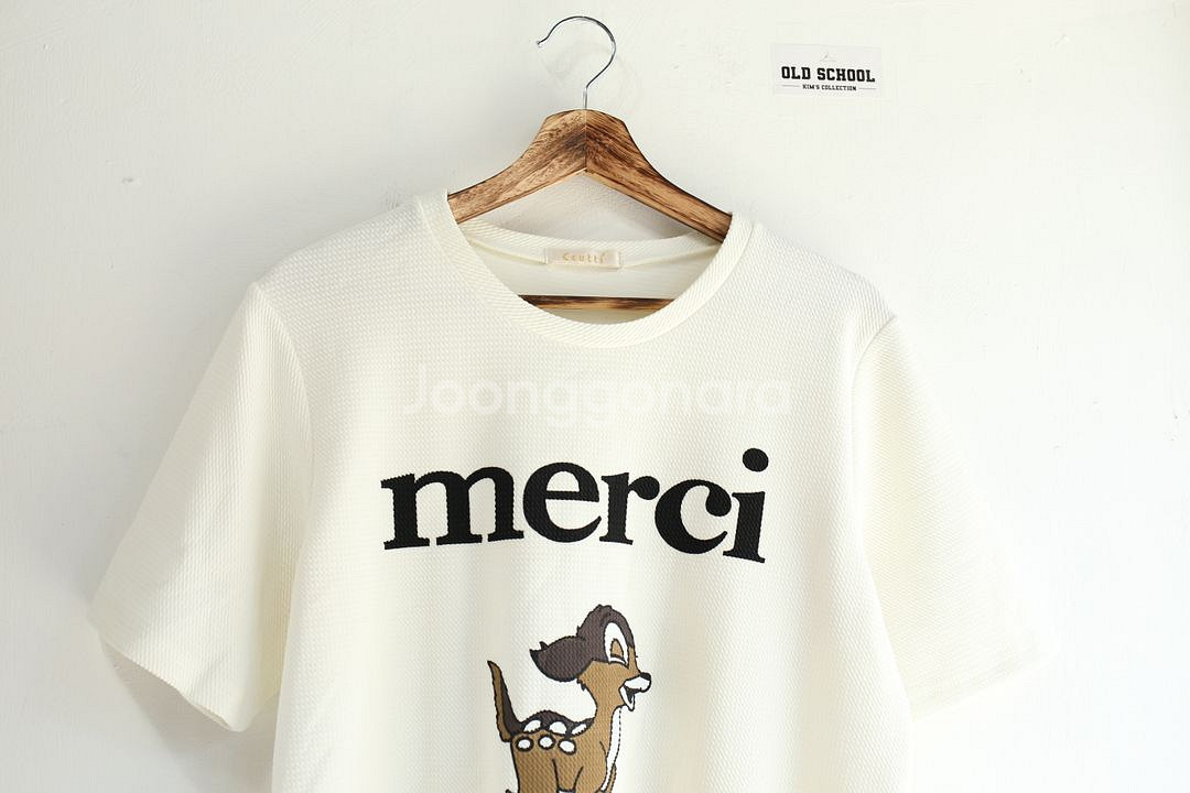 cutti 화이트 반팔티셔츠 F사이즈--1