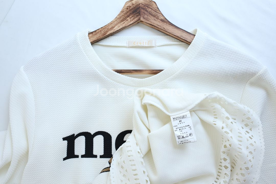 cutti 화이트 반팔티셔츠 F사이즈--4