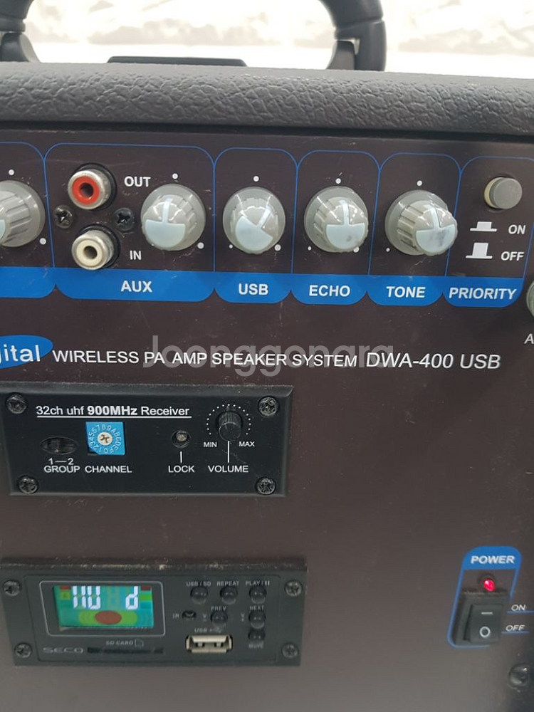 SECO 이동식 엠프 스피커 DWA-400 USB--3