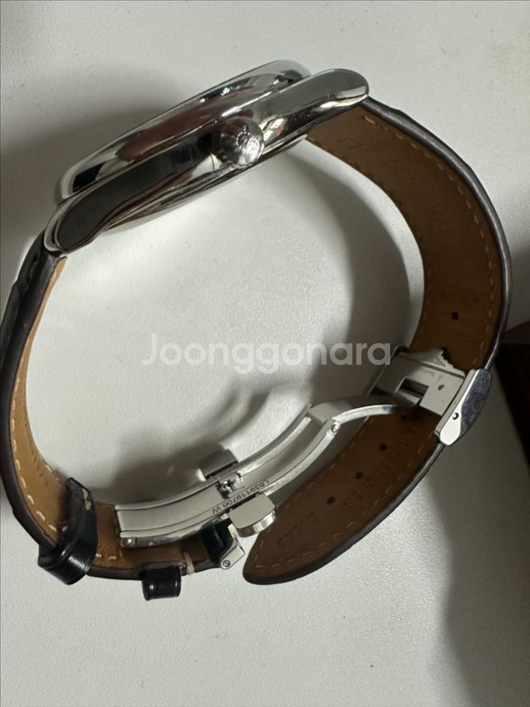 론진 브라운 레더 스트랩 21mm--4