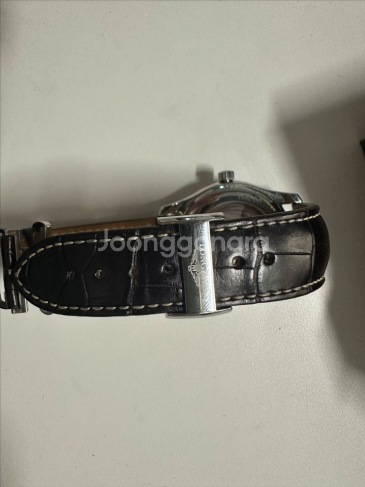 론진 브라운 레더 스트랩 21mm--1