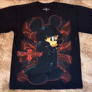 레어 Kingdom Hearts 미키프린트 티셔츠 M