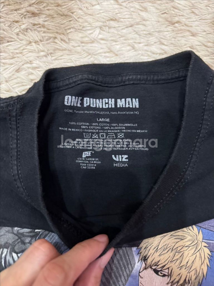 원펀맨 ONE PUNCH MAN 티셔츠 블랙 애니티L--1