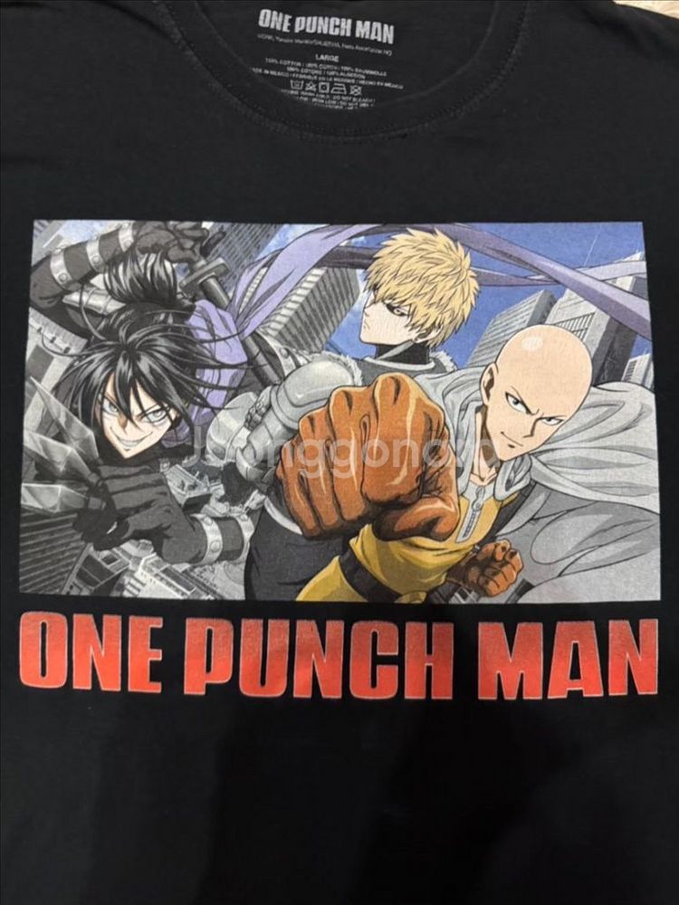 원펀맨 ONE PUNCH MAN 티셔츠 블랙 애니티L--2