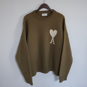 M 아미 베이지 인타르시아 빅하트 남성 니트 H19K0 이미지