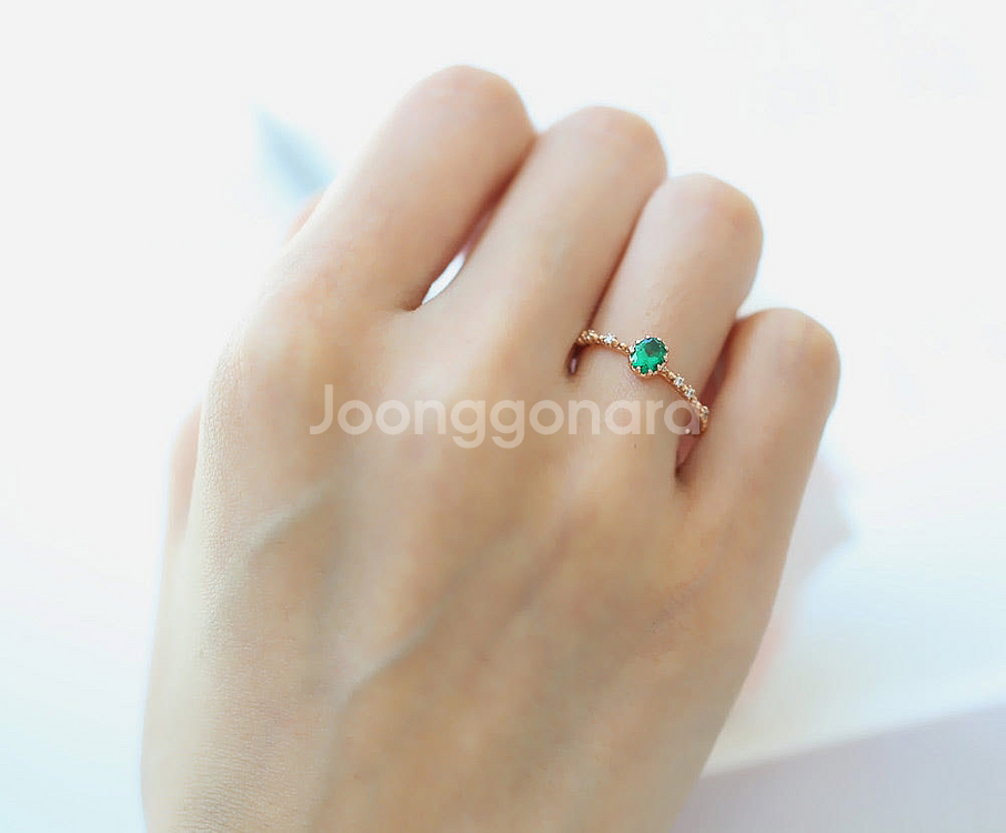 (새제품)14k 에메랄드 반지--3