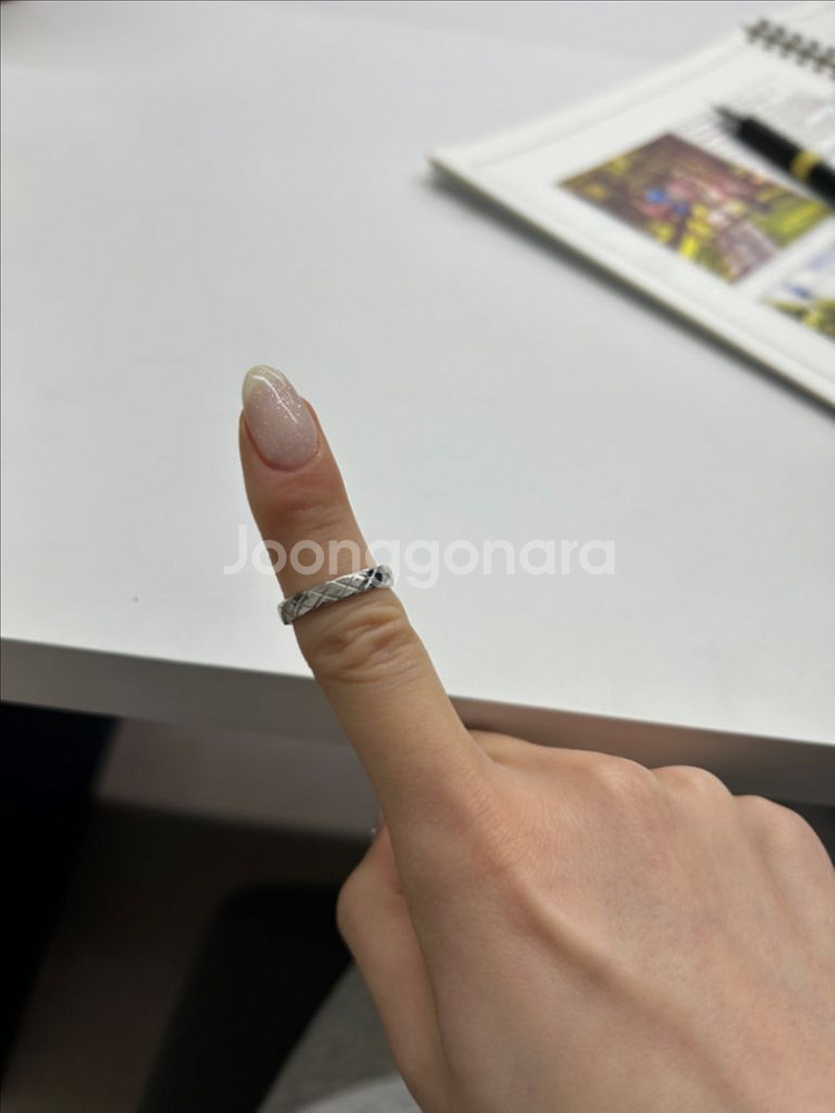 샤넬 코코미니 사이즈 18k 화이트골드 반지--0