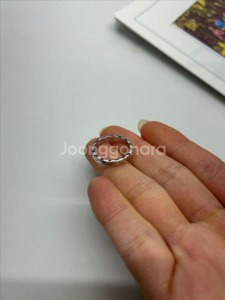 샤넬 코코미니 사이즈 18k 화이트골드 반지--1