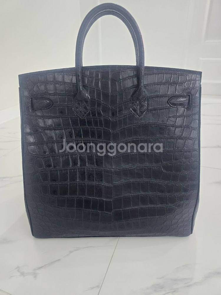 에르메스 버킨40 스타일 네이비악어가죽 커스텀 백--1