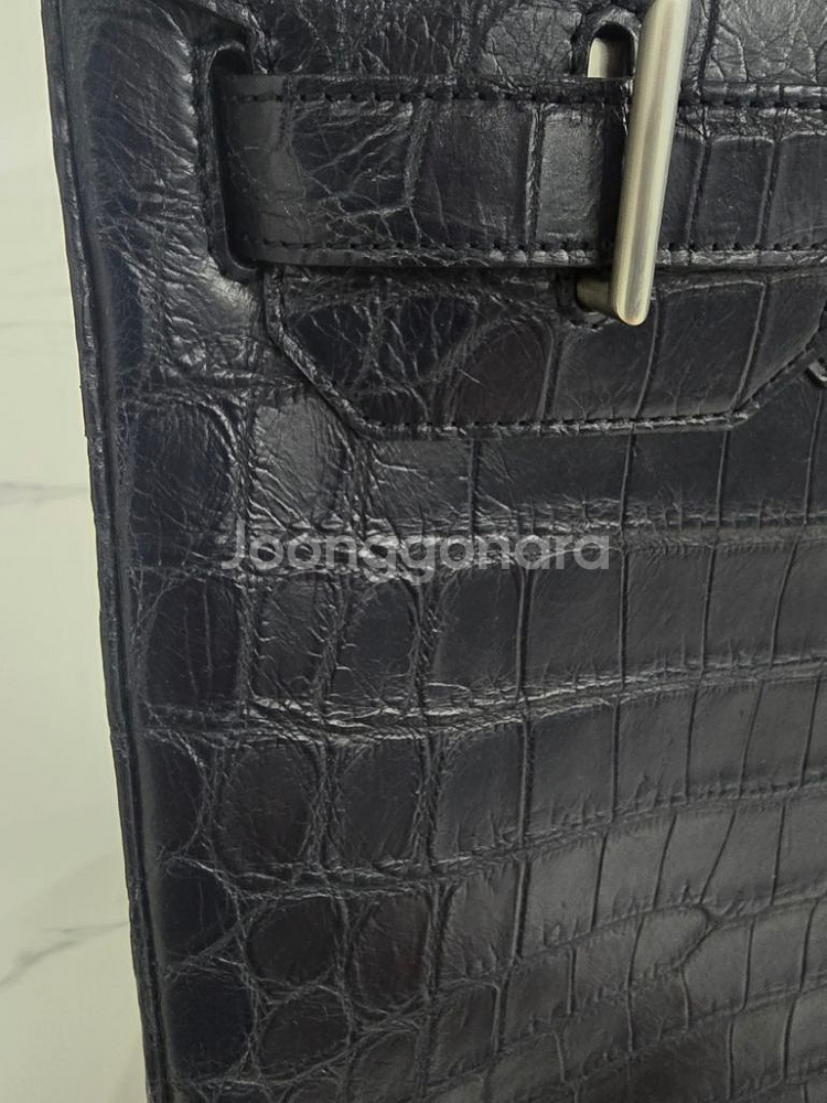 에르메스 버킨40 스타일 네이비악어가죽 커스텀 백--3