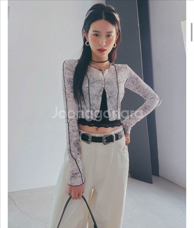 타이다이 크롭 가디건--0