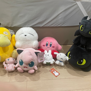 포켓몬,커비,흰둥이,미피,마시마로,투슬리스 인형
