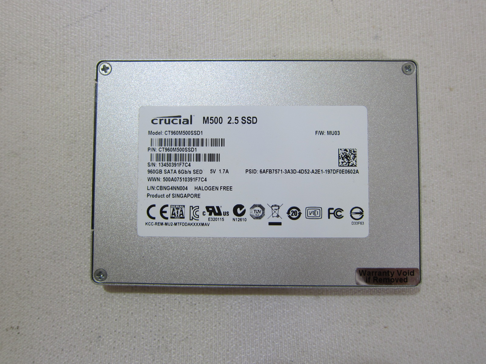 마이크론 SSD Crucial M500 960G