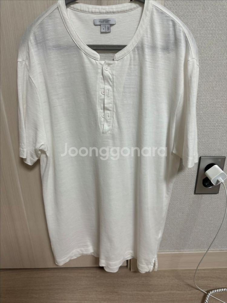 질스튜어트 뉴욕 헨리넥 반팔 티셔츠 아이보리--0
