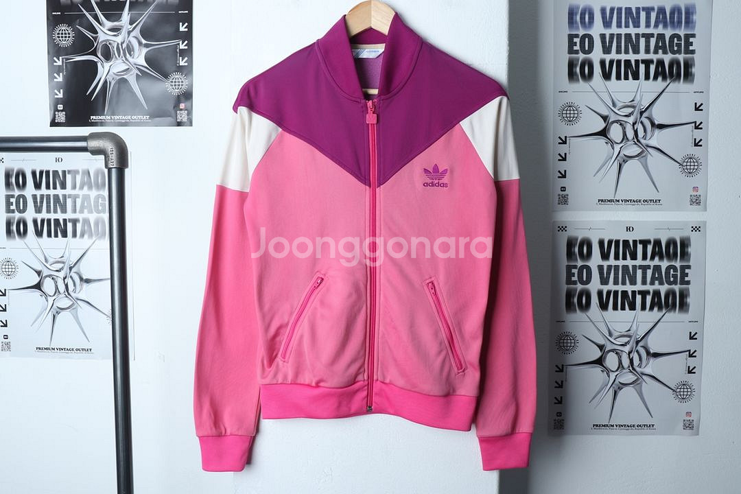 W(XL) 아디다스 집업져지 트랙탑 오리지널 핑크--3