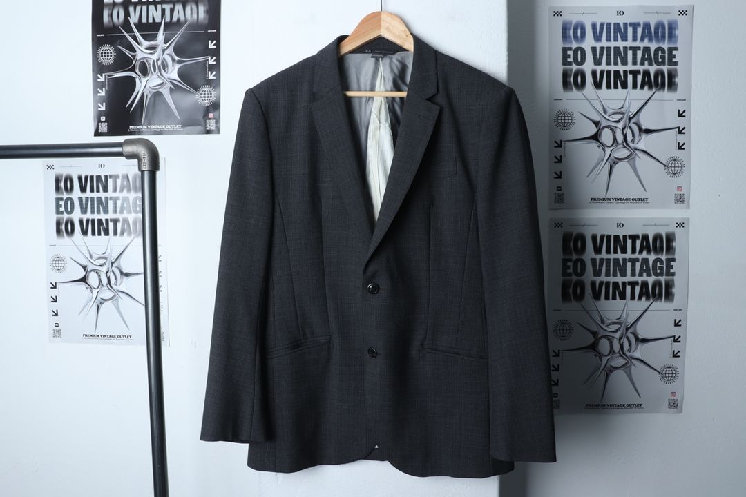 (M) 아르마니 정장 슈트 자켓 블레이저 그레이 체크 이미지