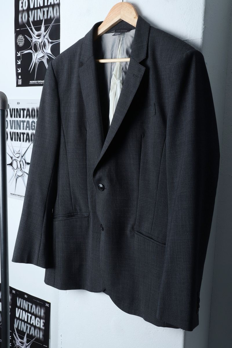 (M) 아르마니 정장 슈트 자켓 블레이저 그레이 체크 이미지