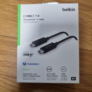 미개봉 Belkin 썬더볼트4 케이블 2m
