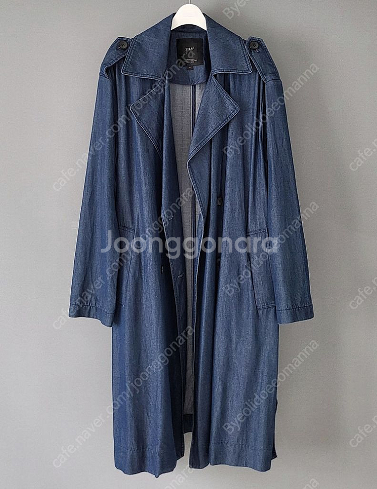 STAFF 스태프 데님 트렌치 롱코트 바바리 청자켓 F--4