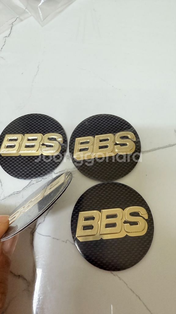 BBS 휠캡-60mm-블랙골드-아크릴(새제품)--1
