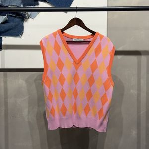 (95) 자라 ZARA 여성 캐주얼 아가일 니트 조끼