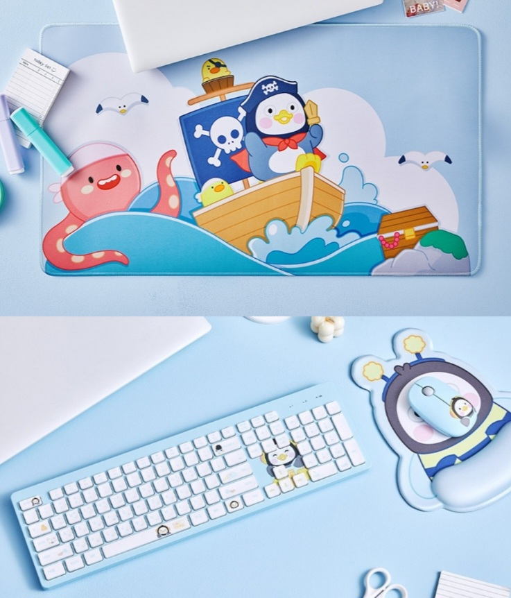 (택포) 펭수 키보드마우스+쿠션패드+장패드 풀세트