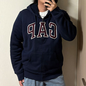 정품 GAP 쉐르파 후리스 안감 네이비 빅로고 후드집업