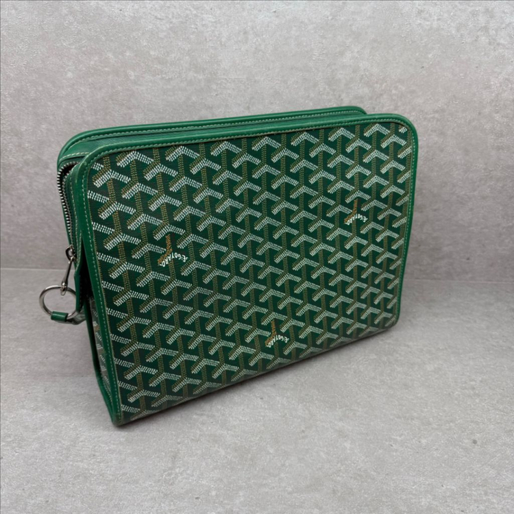 [키링포함,GM사이즈]고야드 쥬방스 그린 컬러 클러치--2