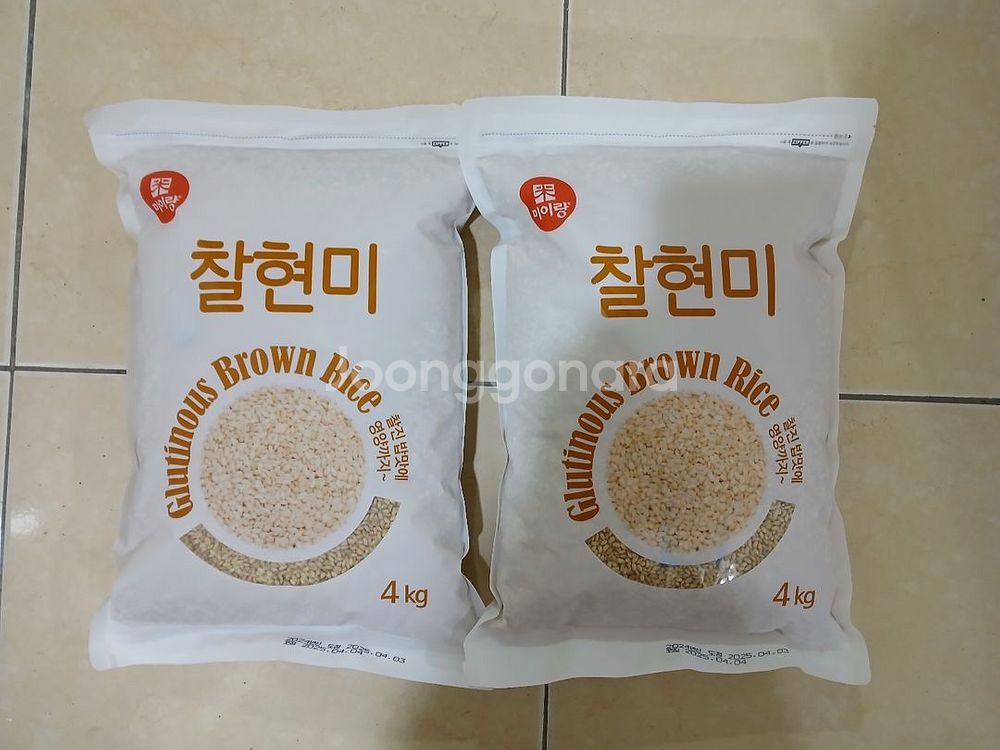 찰현미 4kg, 2개 팝니다.--0