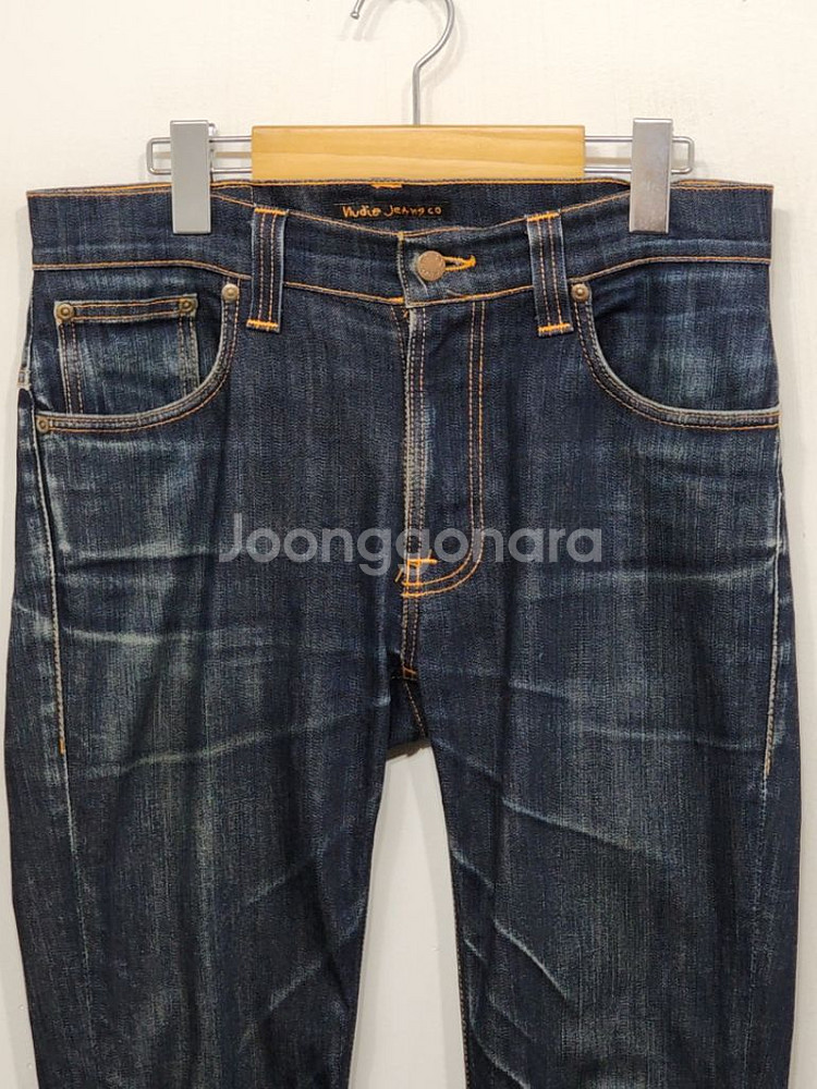 (32) 누디진 씬핀 청바지 진청워싱 스판 데님팬츠--1