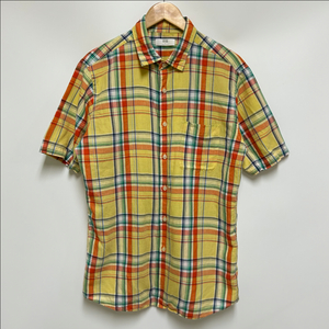 [남자 105 (XL)]유니클로 옥스포드 체크 반팔셔츠