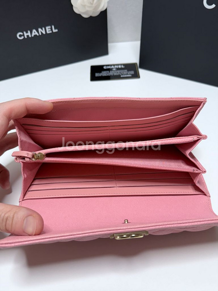 (풀구성)샤넬 보이 클래식 캐비어 플랩 장지갑--8