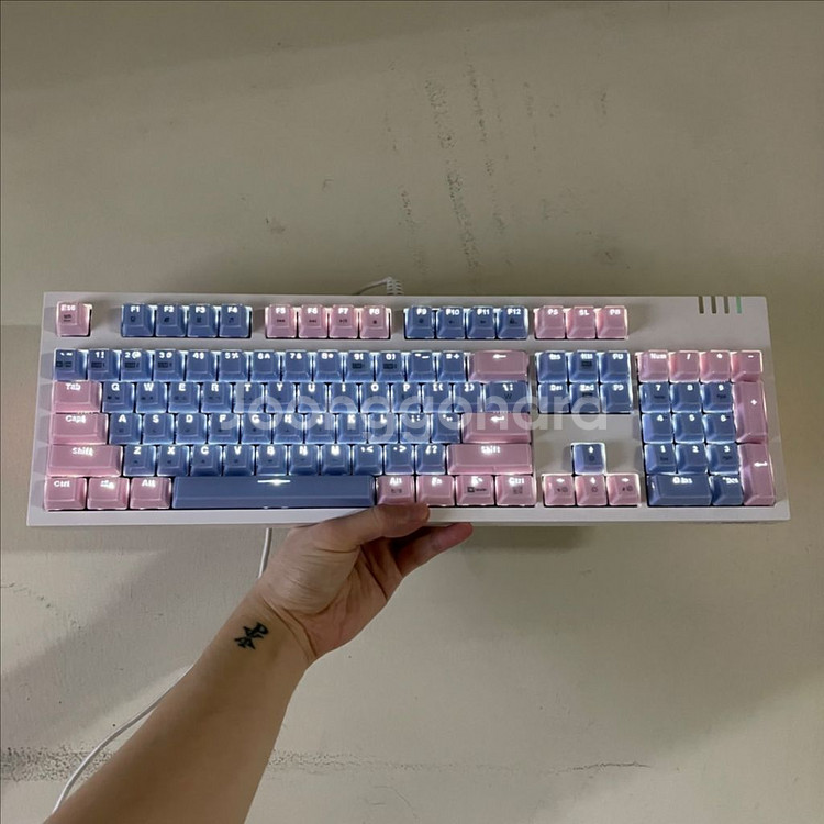 앱코해커 K8300 하니핑키블루 키보드 마우스 헤드셋--1